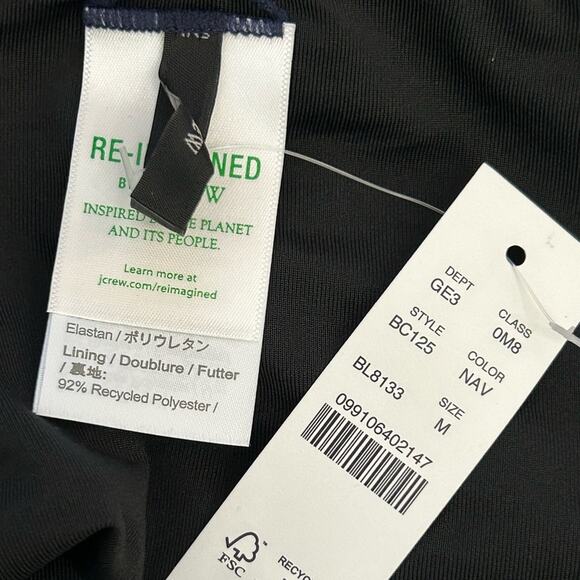 J. Crew Mid-Rise High Cut Leg Cheeky Bikini Swim Bottom in Navy Blue BC125 NWT - Picture 8 of 11